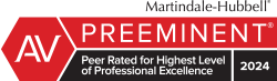 AV Preeminent | Peer Rated for Highest Level of Professional Excellence | 2024